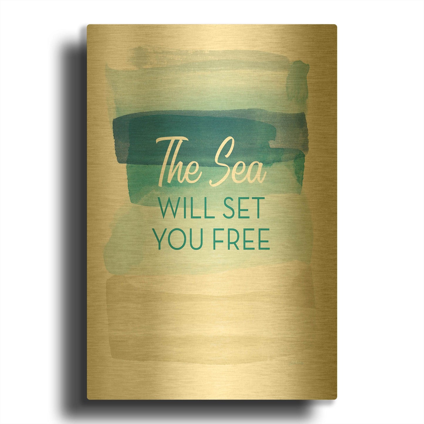 'LW3759' By Linda Woods Gold Metal Wall Art