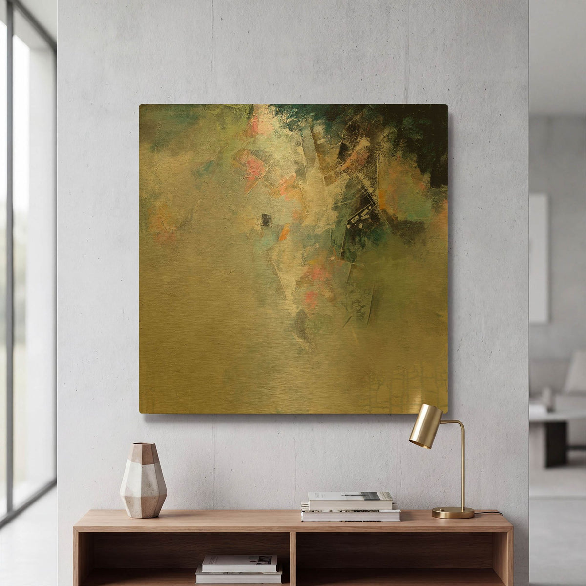'Enveloped' By Karen Hale Gold Metal Wall Art