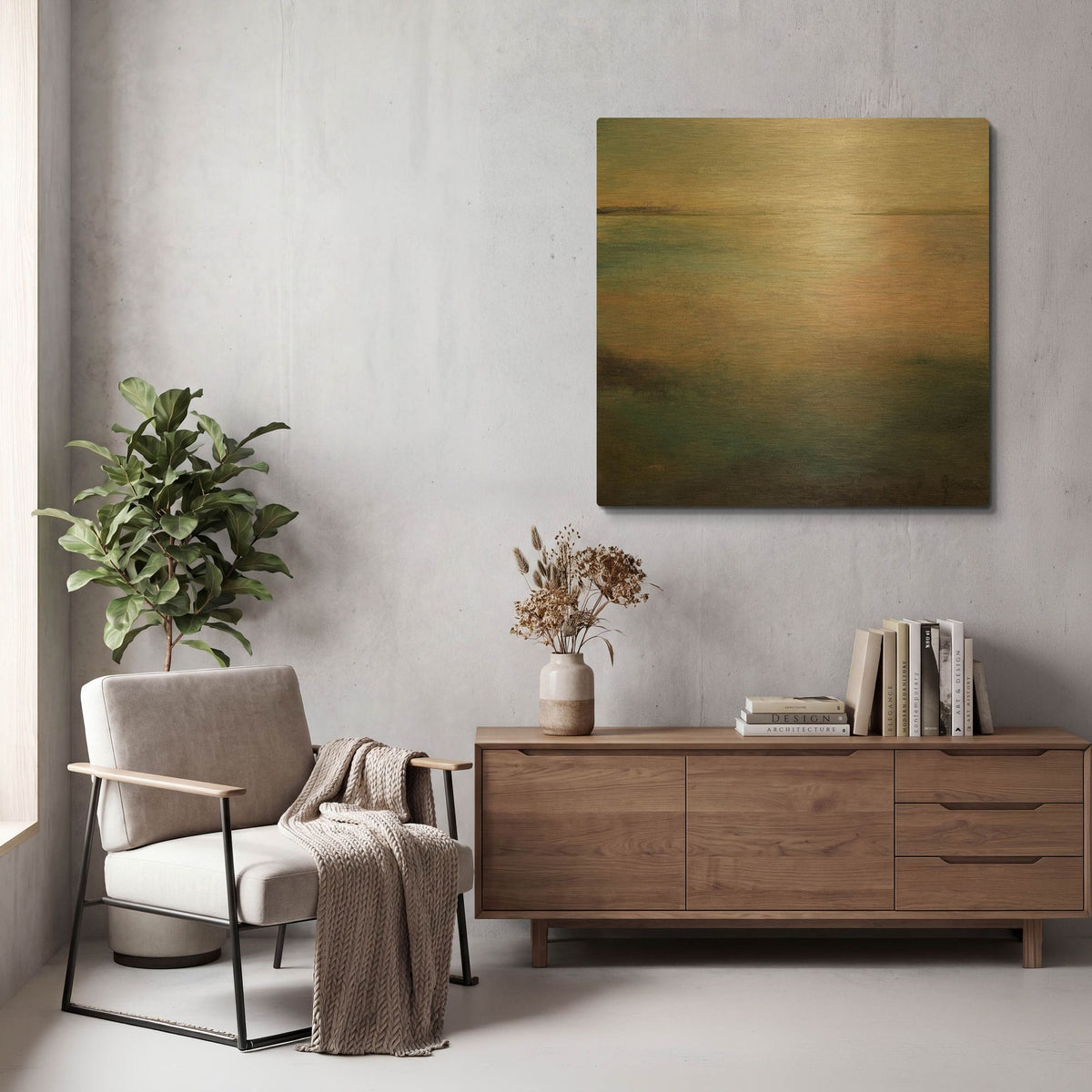 'Listen To The Silence' By Karen Hale Gold Metal Wall Art