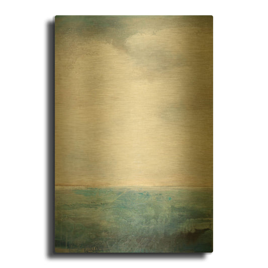 'On The Edge Of Blue' By Karen Hale Gold Metal Wall Art