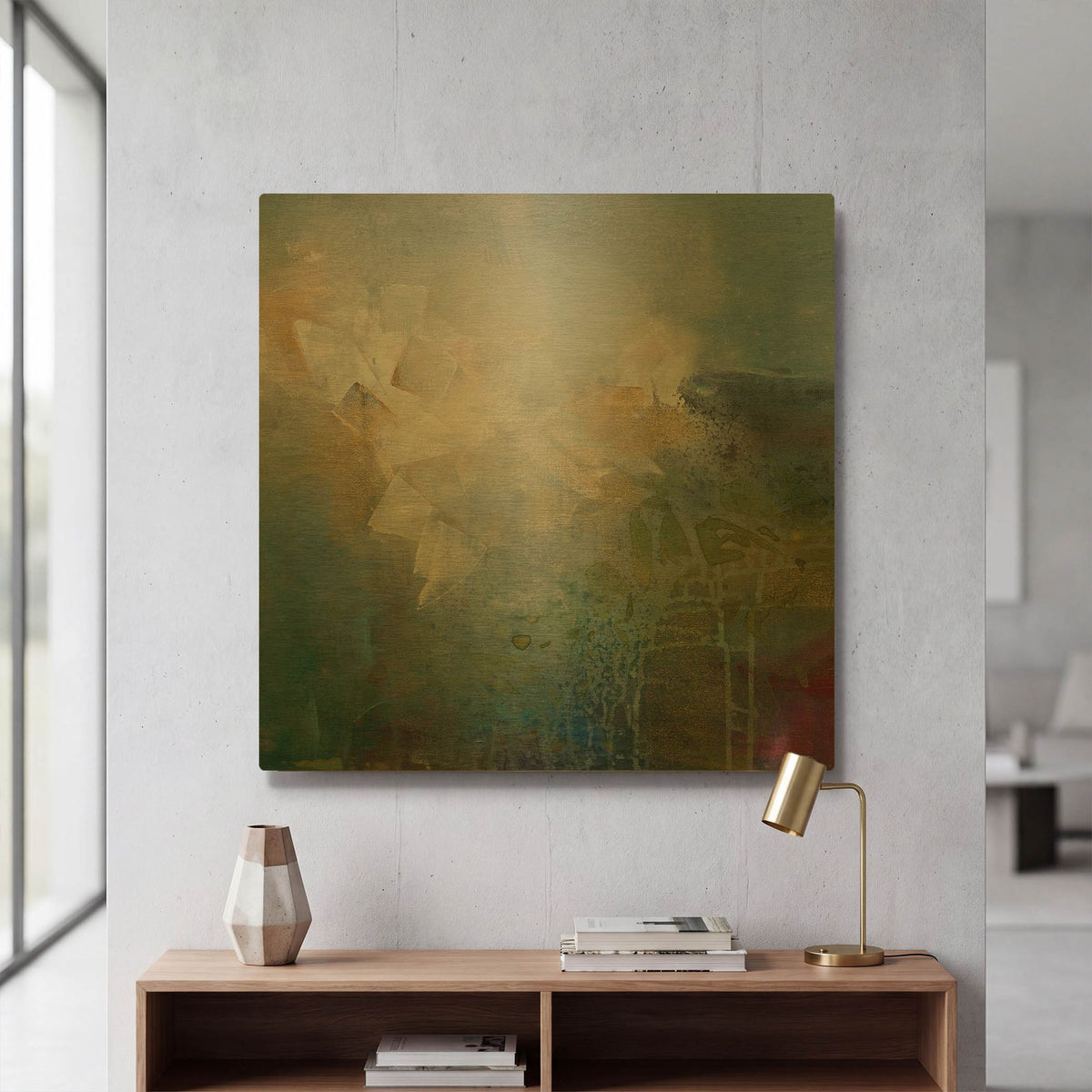 'Segments' By Karen Hale Gold Metal Wall Art