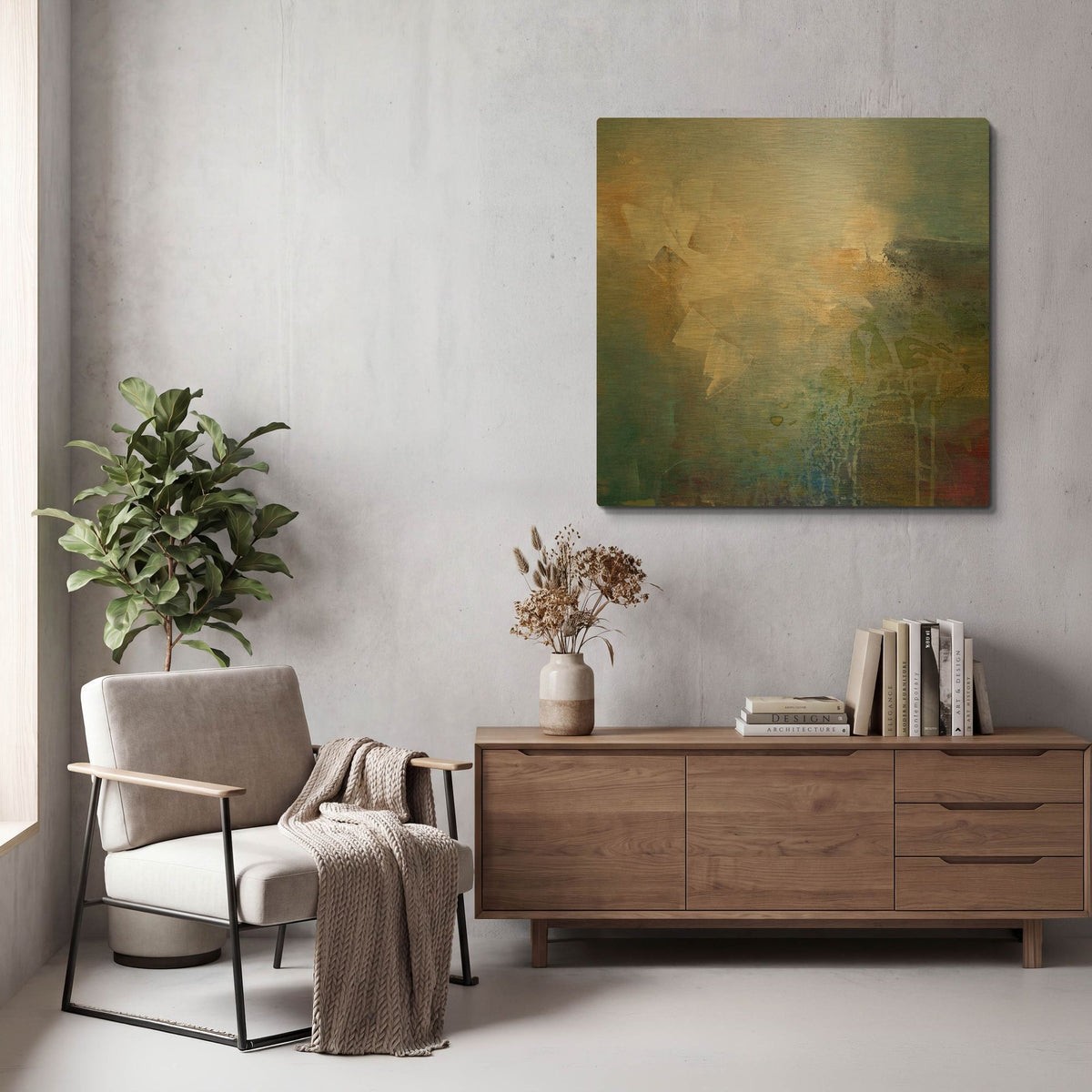 'Segments' By Karen Hale Gold Metal Wall Art
