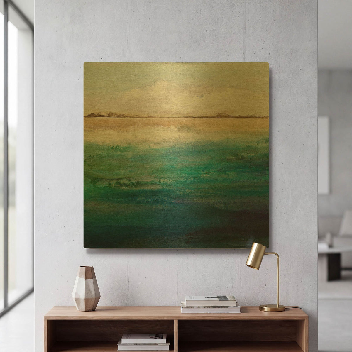 'Shoreline' By Karen Hale Gold Metal Wall Art