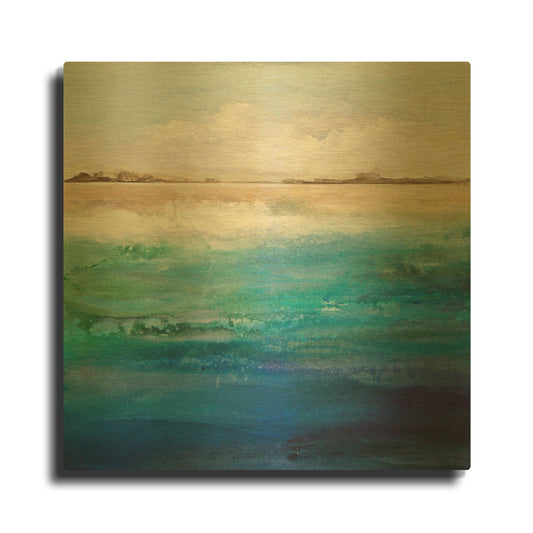 'Shoreline' By Karen Hale Gold Metal Wall Art