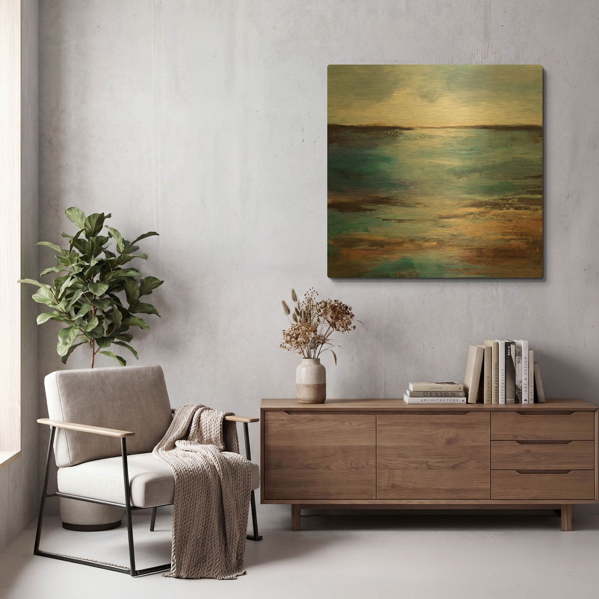 'Slow Motion' By Karen Hale Gold Metal Wall Art
