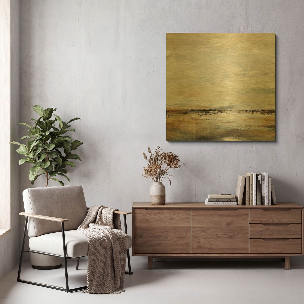 'Take A Breath' By Karen Hale Gold Metal Wall Art