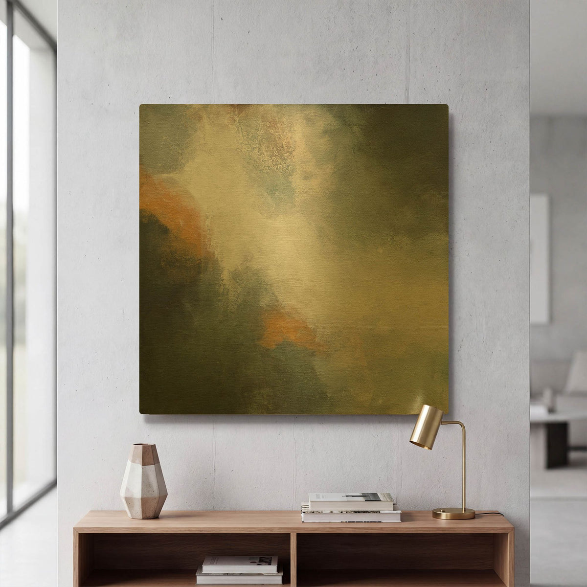 'Through The Mist' By Karen Hale Gold Metal Wall Art