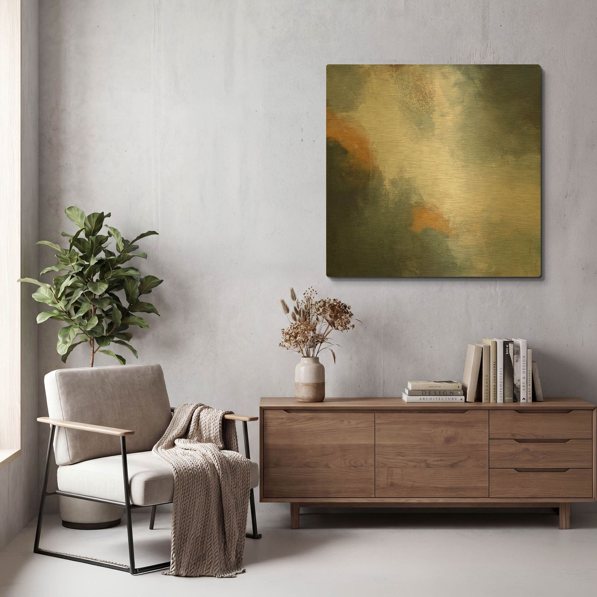 'Through The Mist' By Karen Hale Gold Metal Wall Art