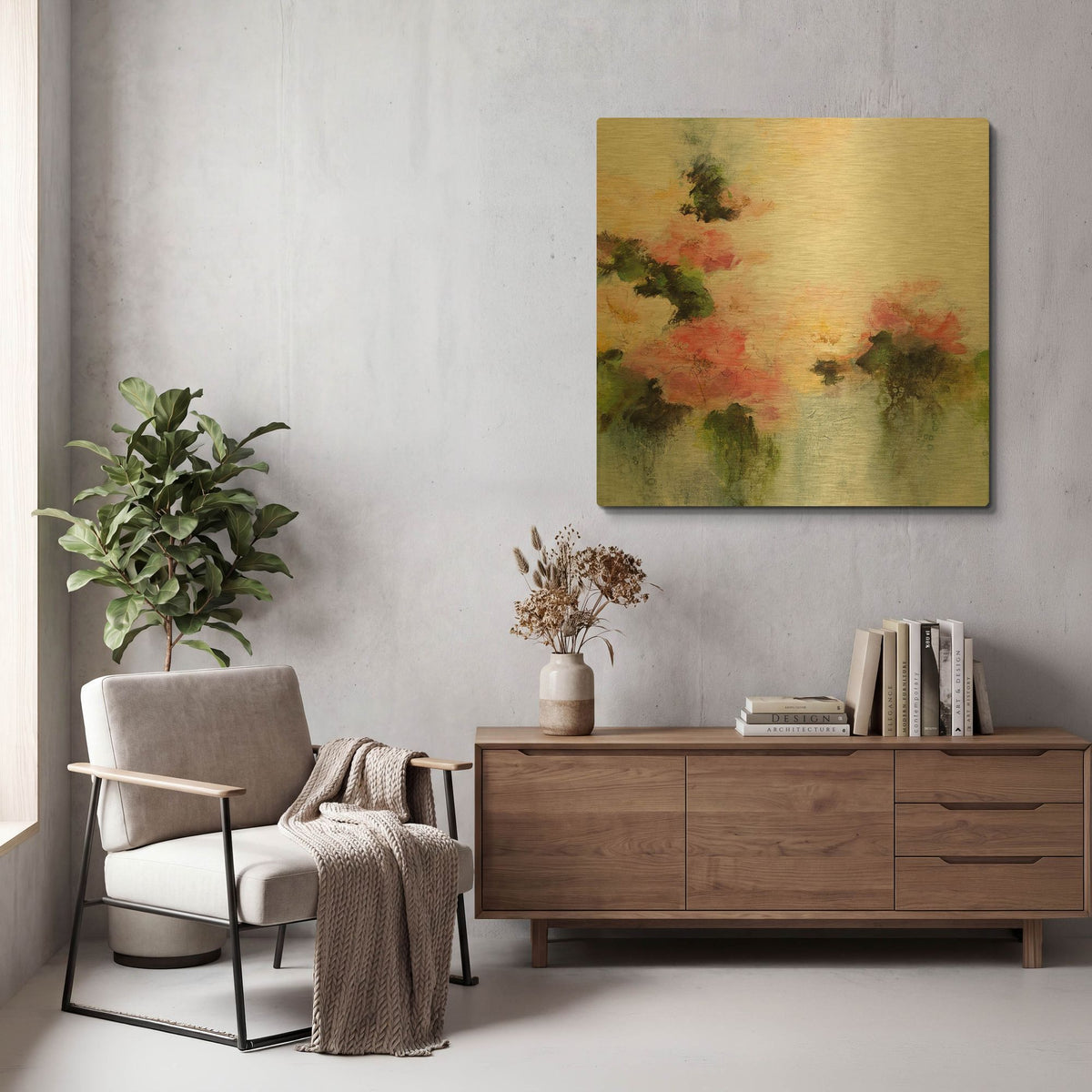 'Welcome Home' By Karen Hale Gold Metal Wall Art