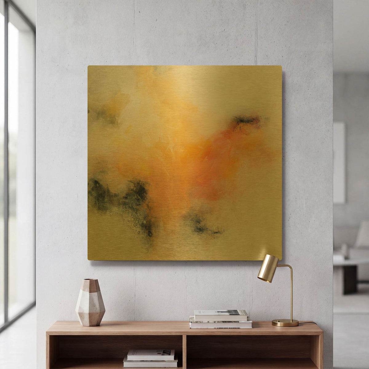 'Yellow On Yellow' By Karen Hale Gold Metal Wall Art