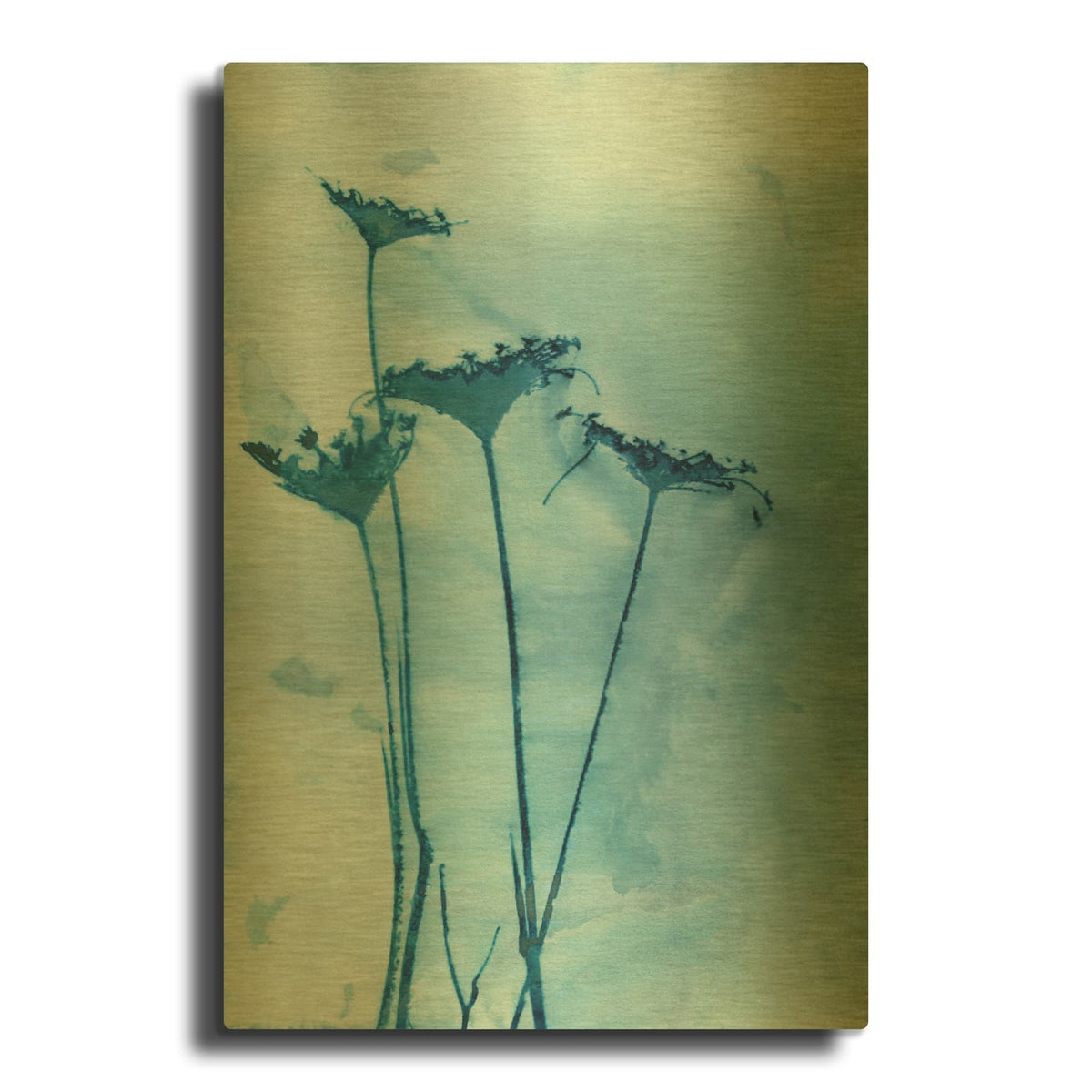 'Blue Anne' By Krista McCurdy Gold Metal Wall Art
