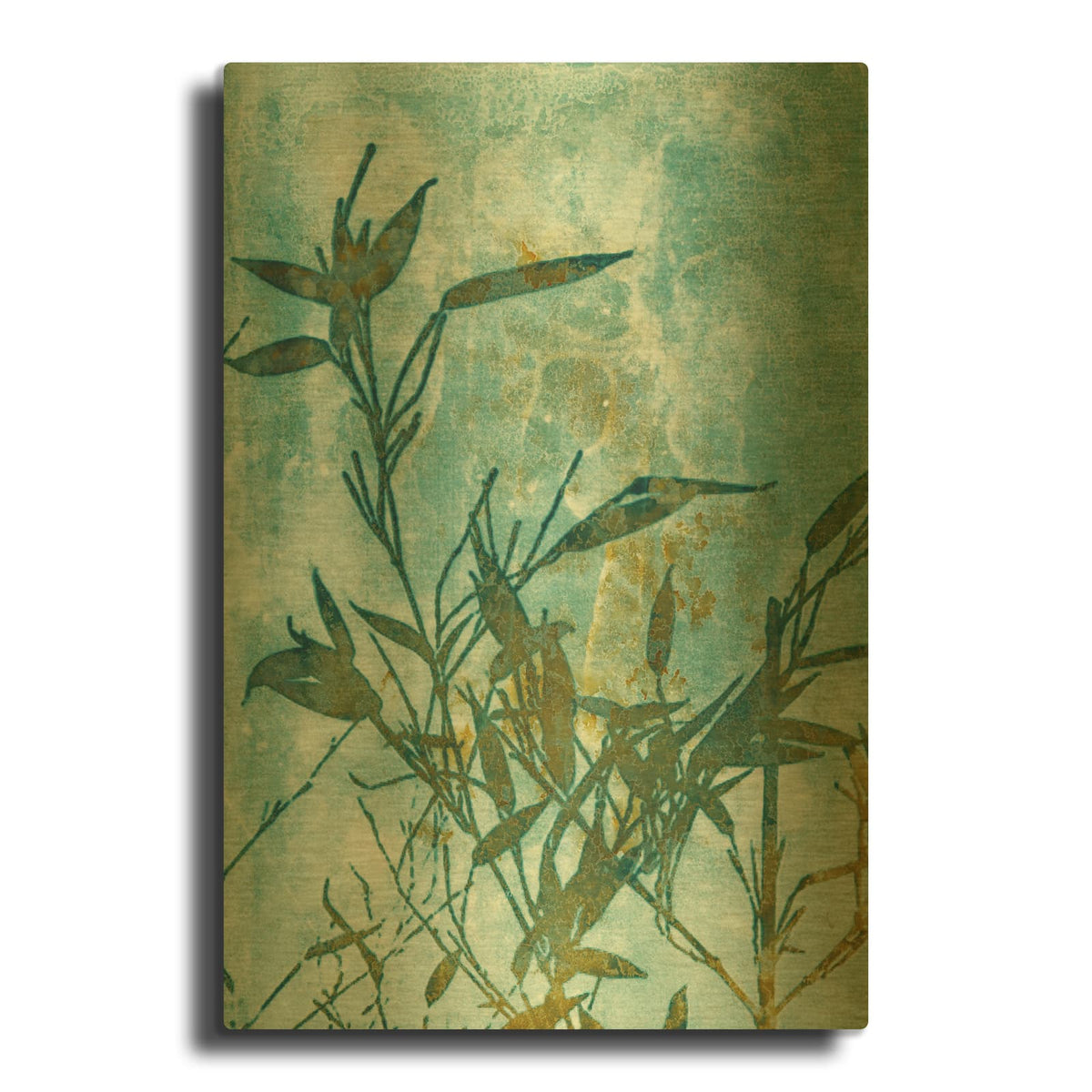 'Leafy Bamboo' By Krista McCurdy Gold Metal Wall Art