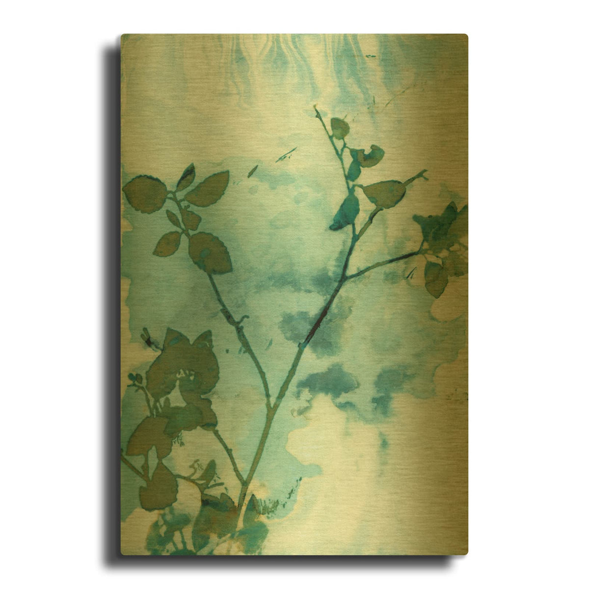 'Leaves And Sky' By Krista McCurdy Gold Metal Wall Art