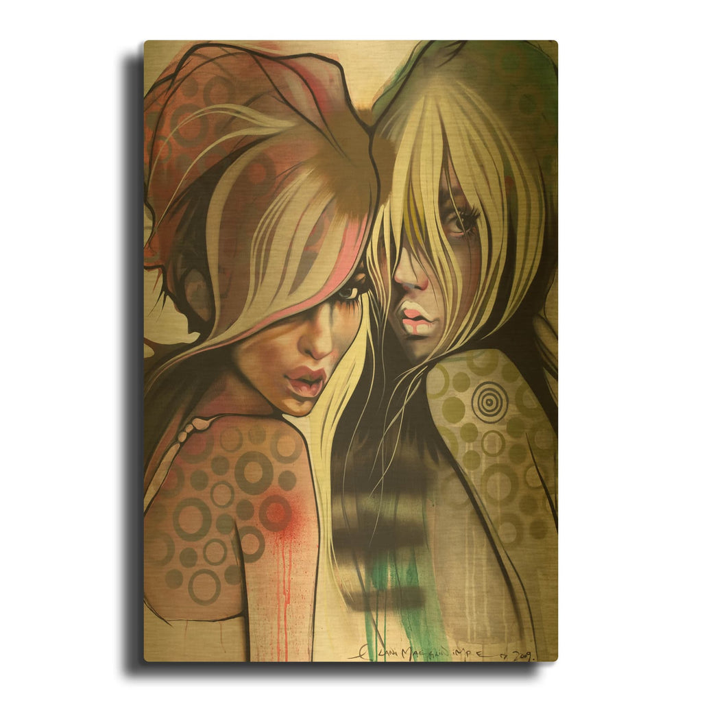 'Two Betties' By Lani Imre Gold Metal Wall Art