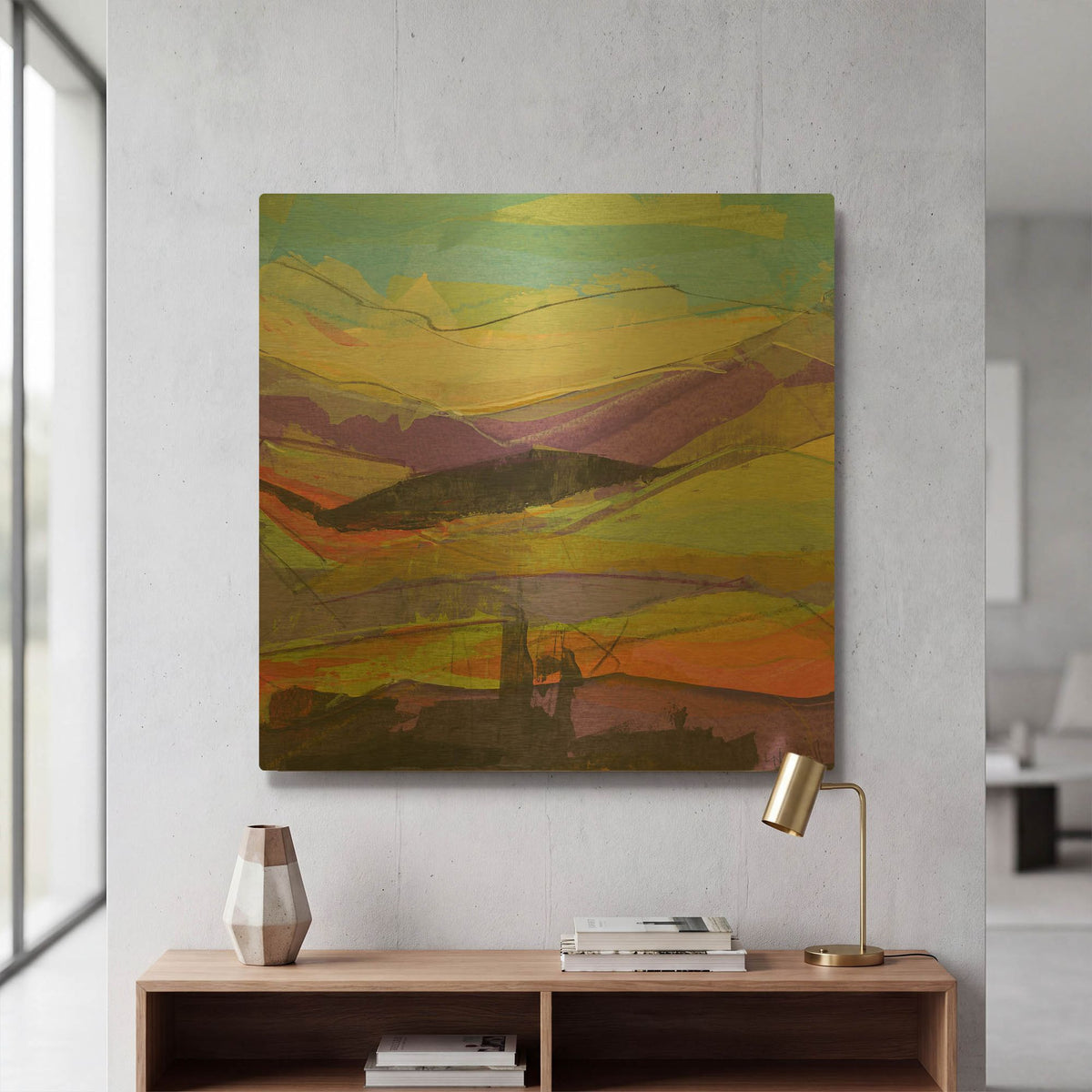 'Along The Way No 2' By Linda Nickell Gold Metal Wall Art