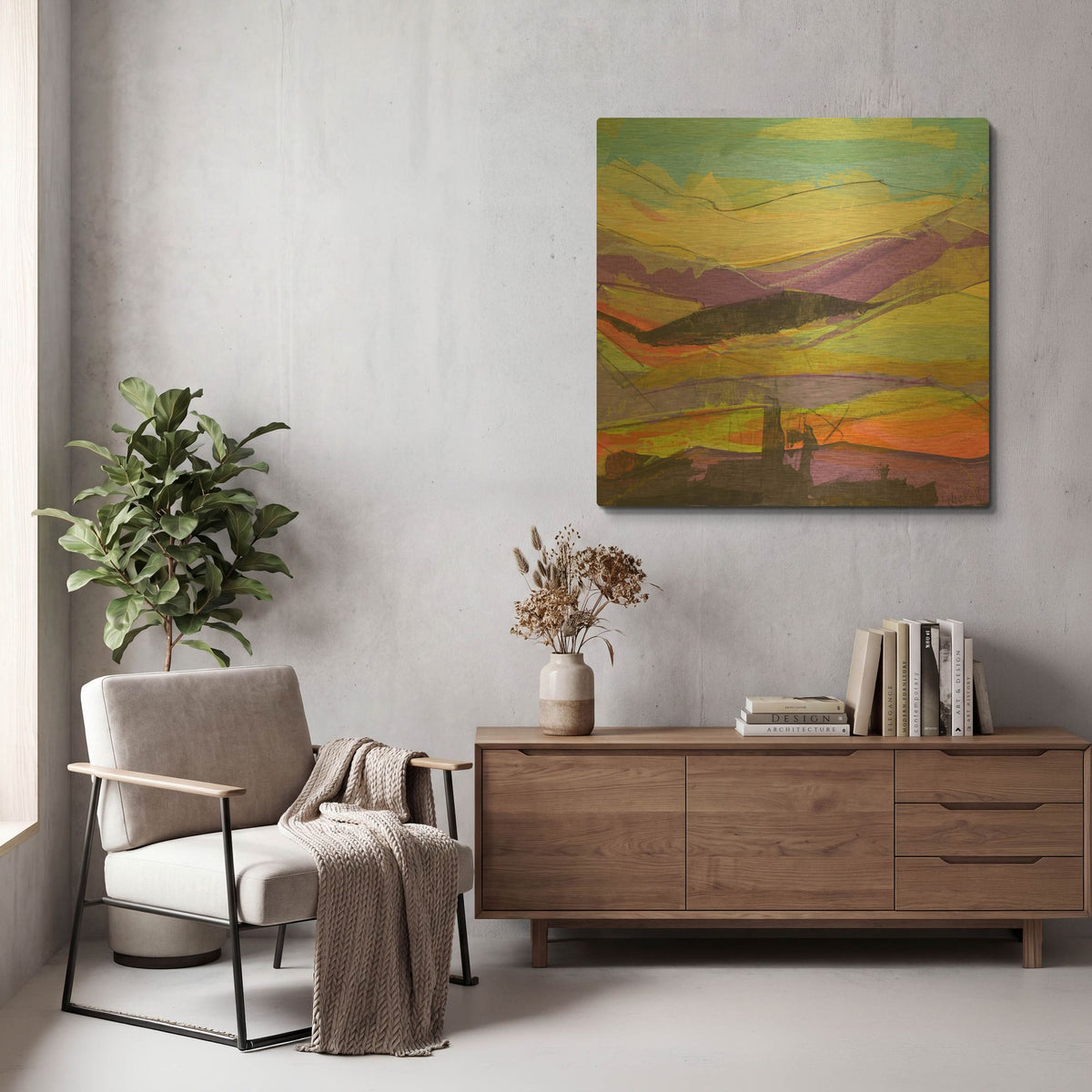 'Along The Way No 2' By Linda Nickell Gold Metal Wall Art