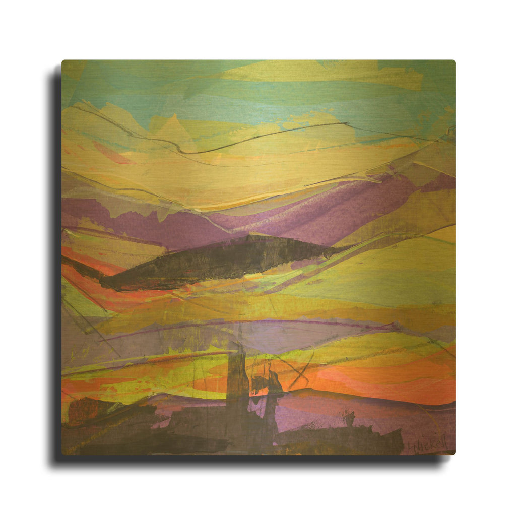 'Along The Way No 2' By Linda Nickell Gold Metal Wall Art