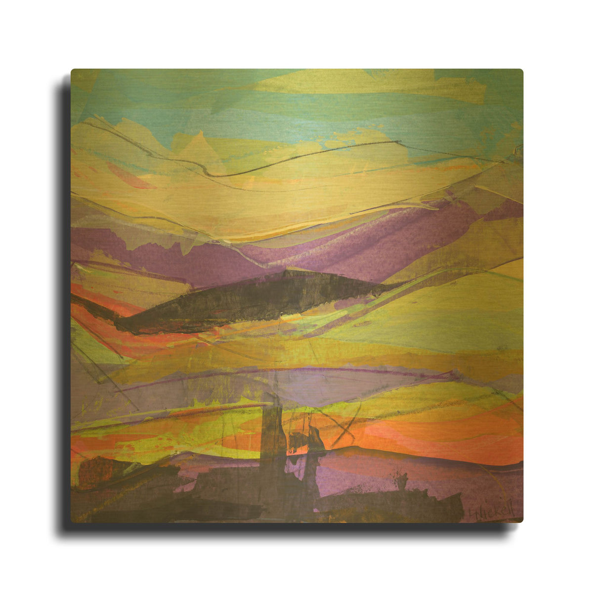 'Along The Way No 2' By Linda Nickell Gold Metal Wall Art