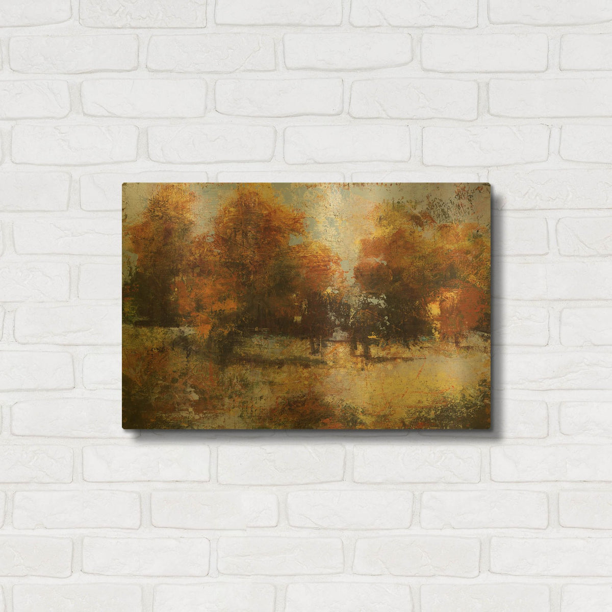 'Autumn Chill' By Linda Nickell Gold Metal Wall Art