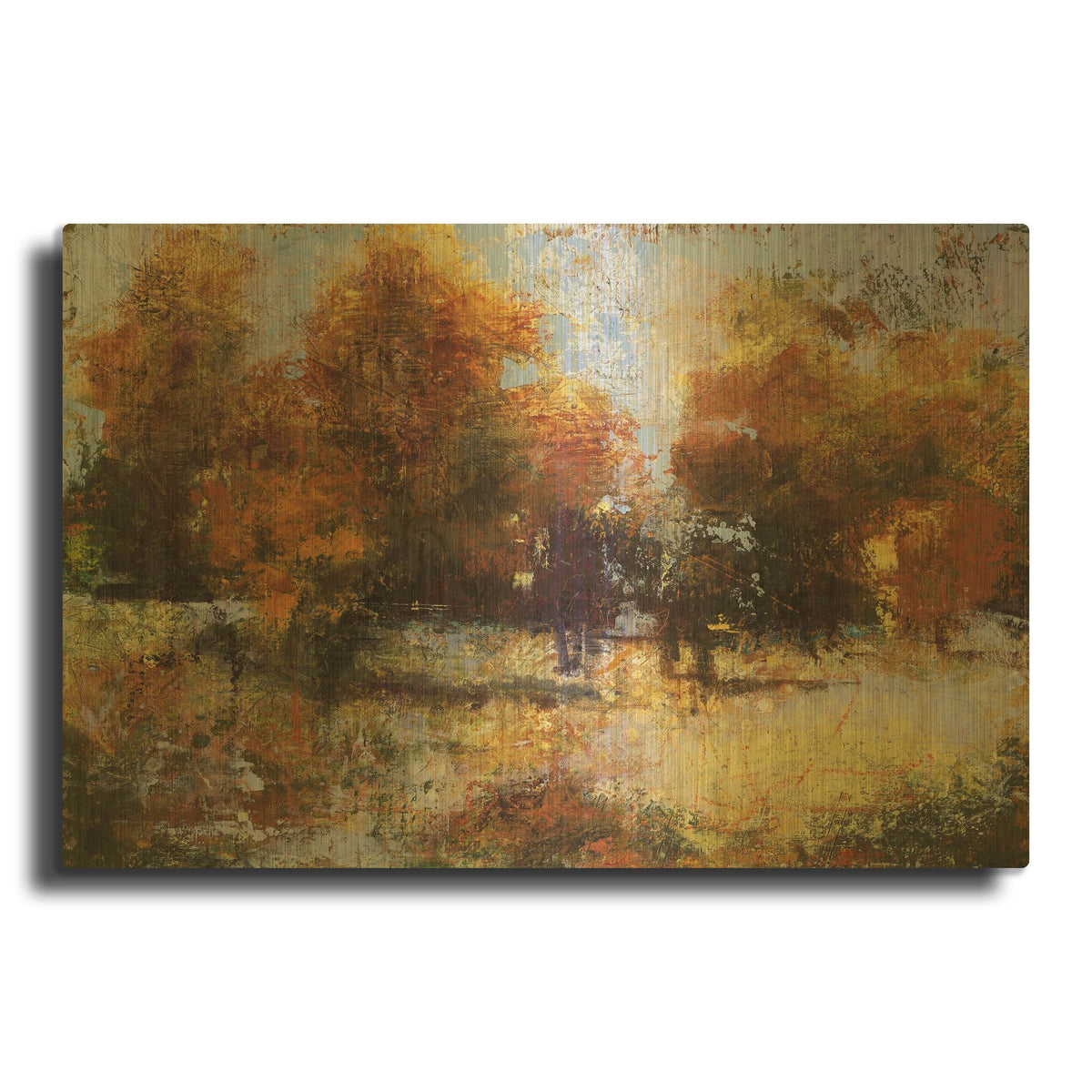 'Autumn Chill' By Linda Nickell Gold Metal Wall Art