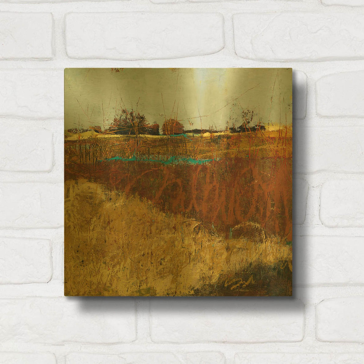 'The Fields' By Linda Nickell Gold Metal Wall Art