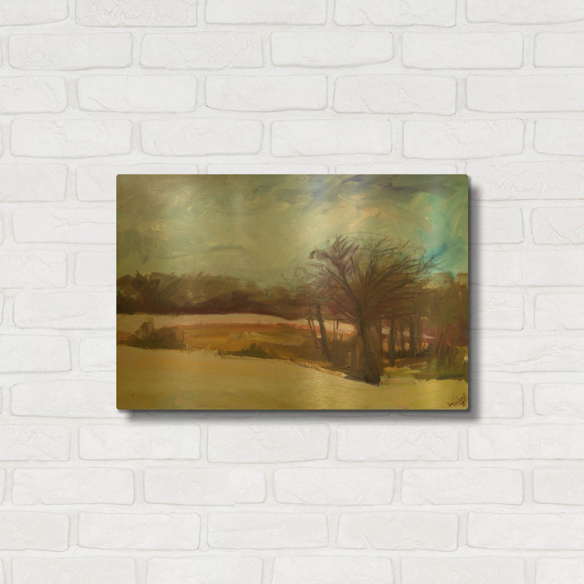 'Winters Day' By Linda Nickell Gold Metal Wall Art