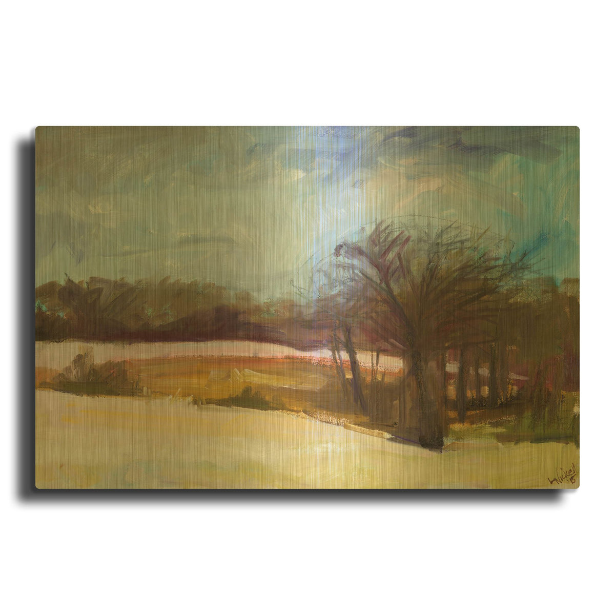 'Winters Day' By Linda Nickell Gold Metal Wall Art