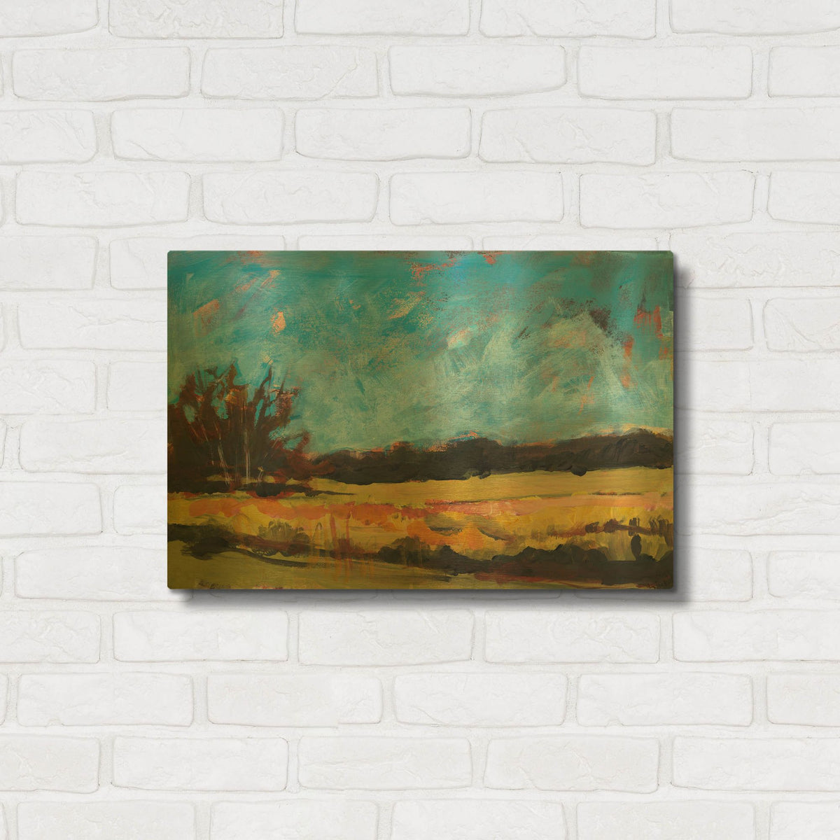 'On The Road' By Linda Nickell Gold Metal Wall Art