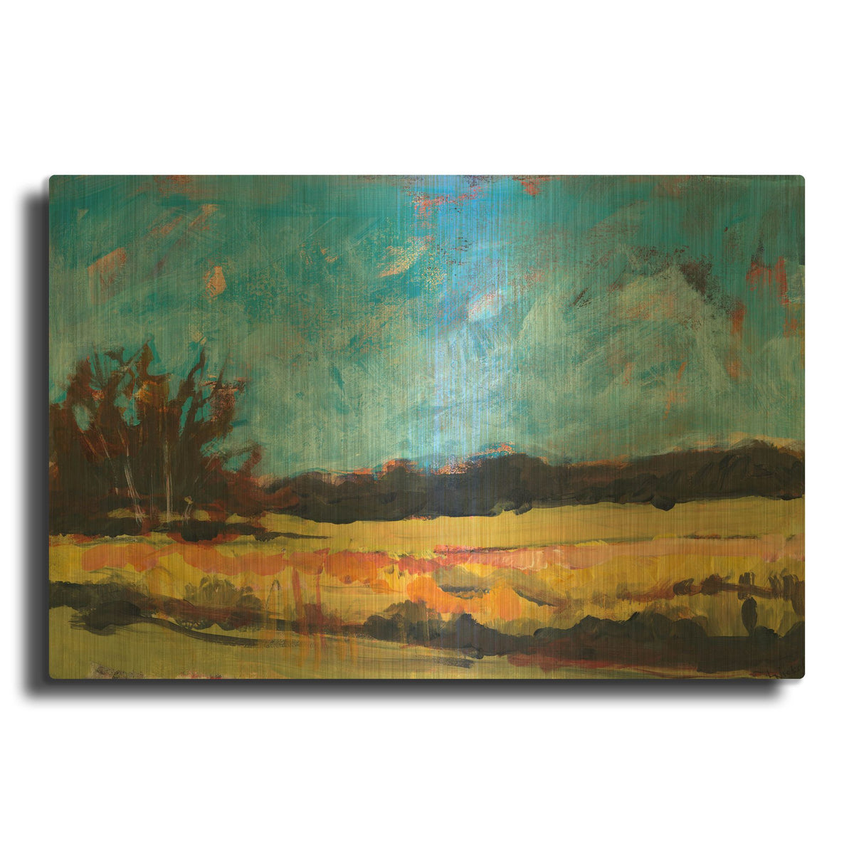 'On The Road' By Linda Nickell Gold Metal Wall Art