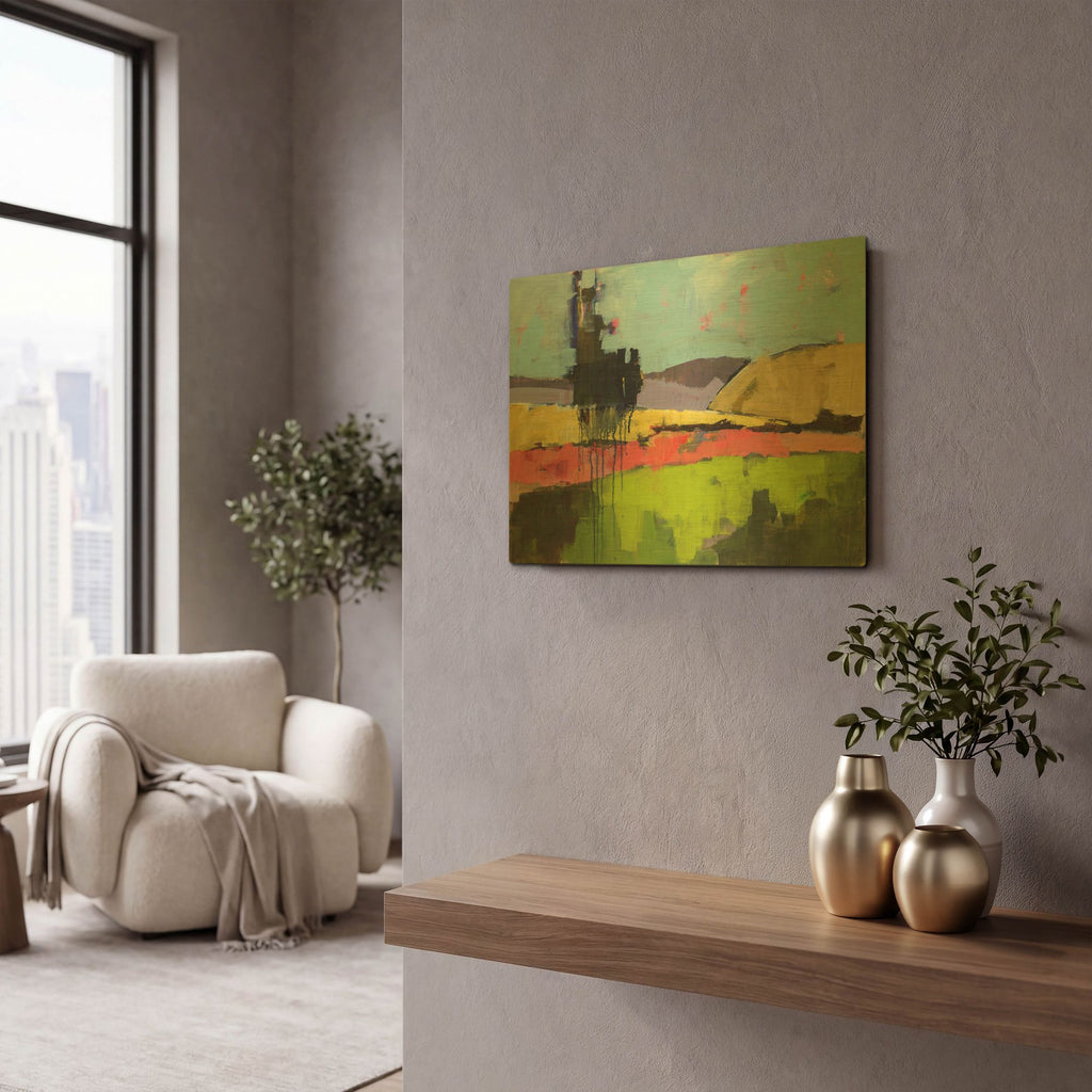 'Untitled Landscape' By Linda Nickell Gold Metal Wall Art