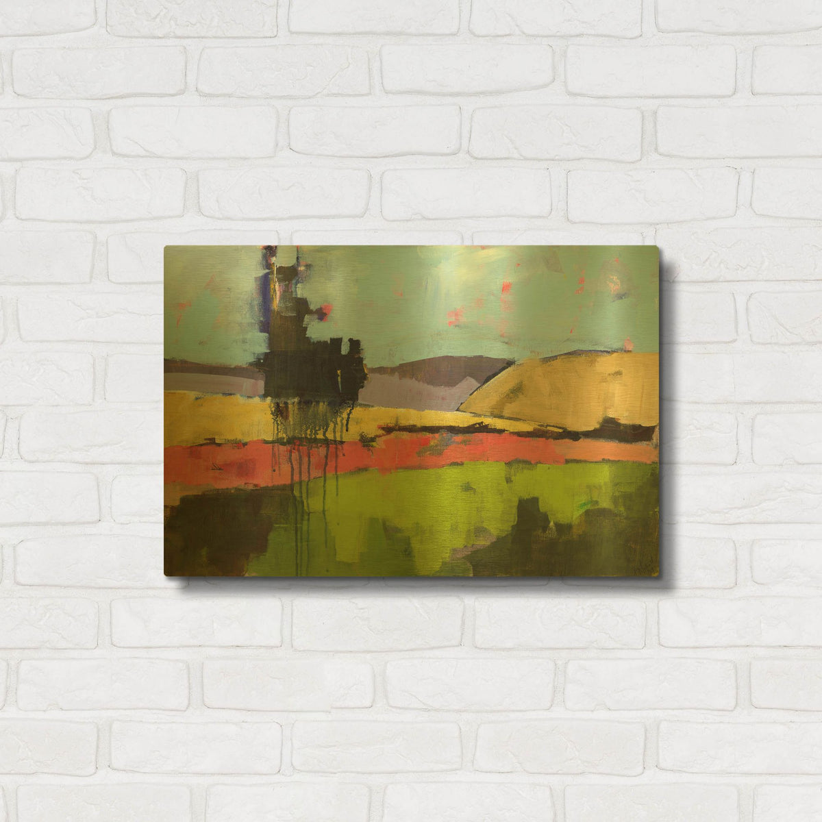 'Untitled Landscape' By Linda Nickell Gold Metal Wall Art