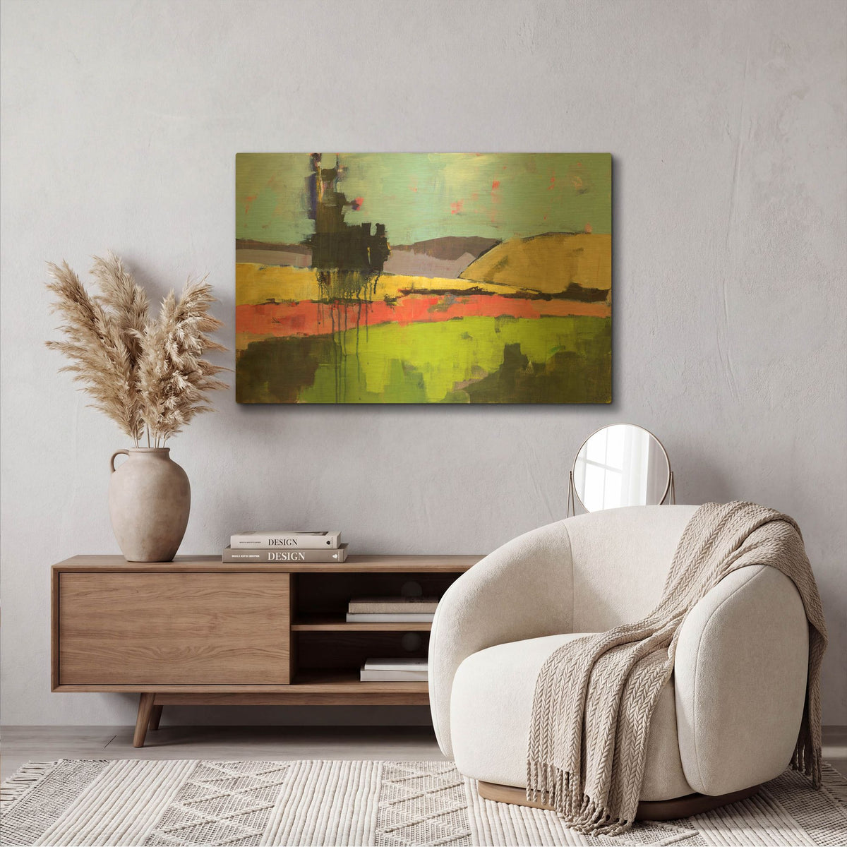 'Untitled Landscape' By Linda Nickell Gold Metal Wall Art