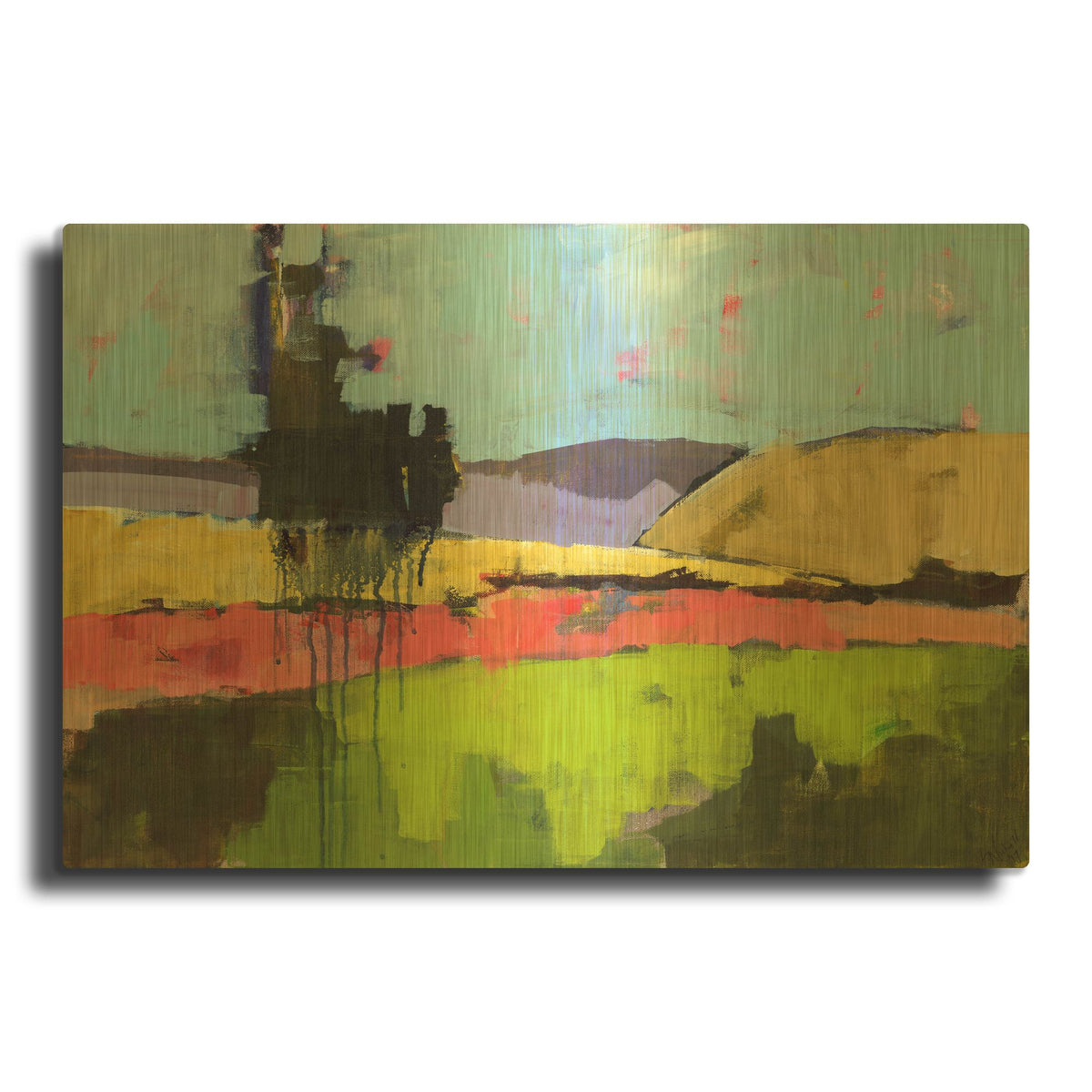 'Untitled Landscape' By Linda Nickell Gold Metal Wall Art