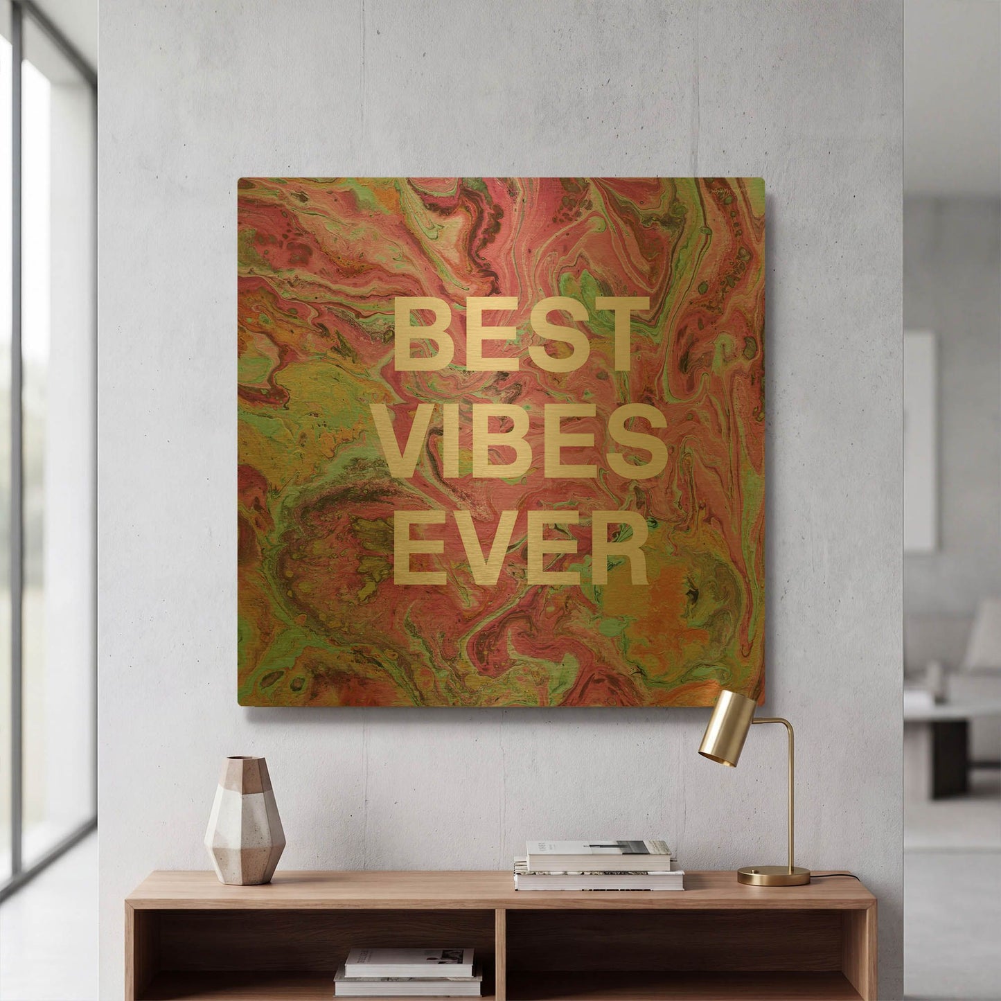 'LW3824' By Linda Woods Gold Metal Wall Art