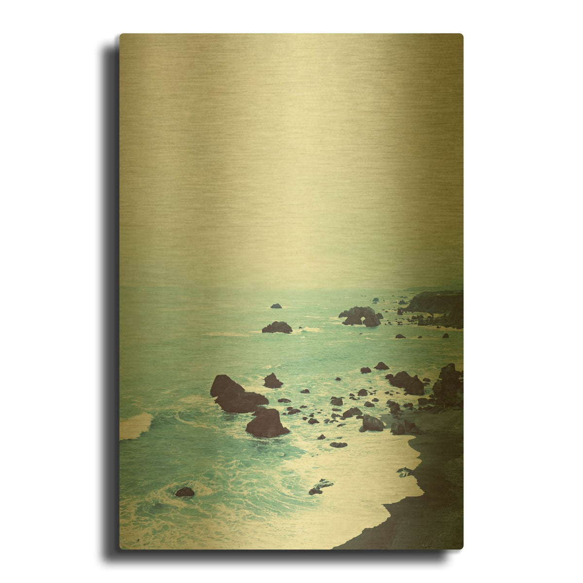 'Dusk At The Sea' By Lupen Grainne Gold Metal Wall Art