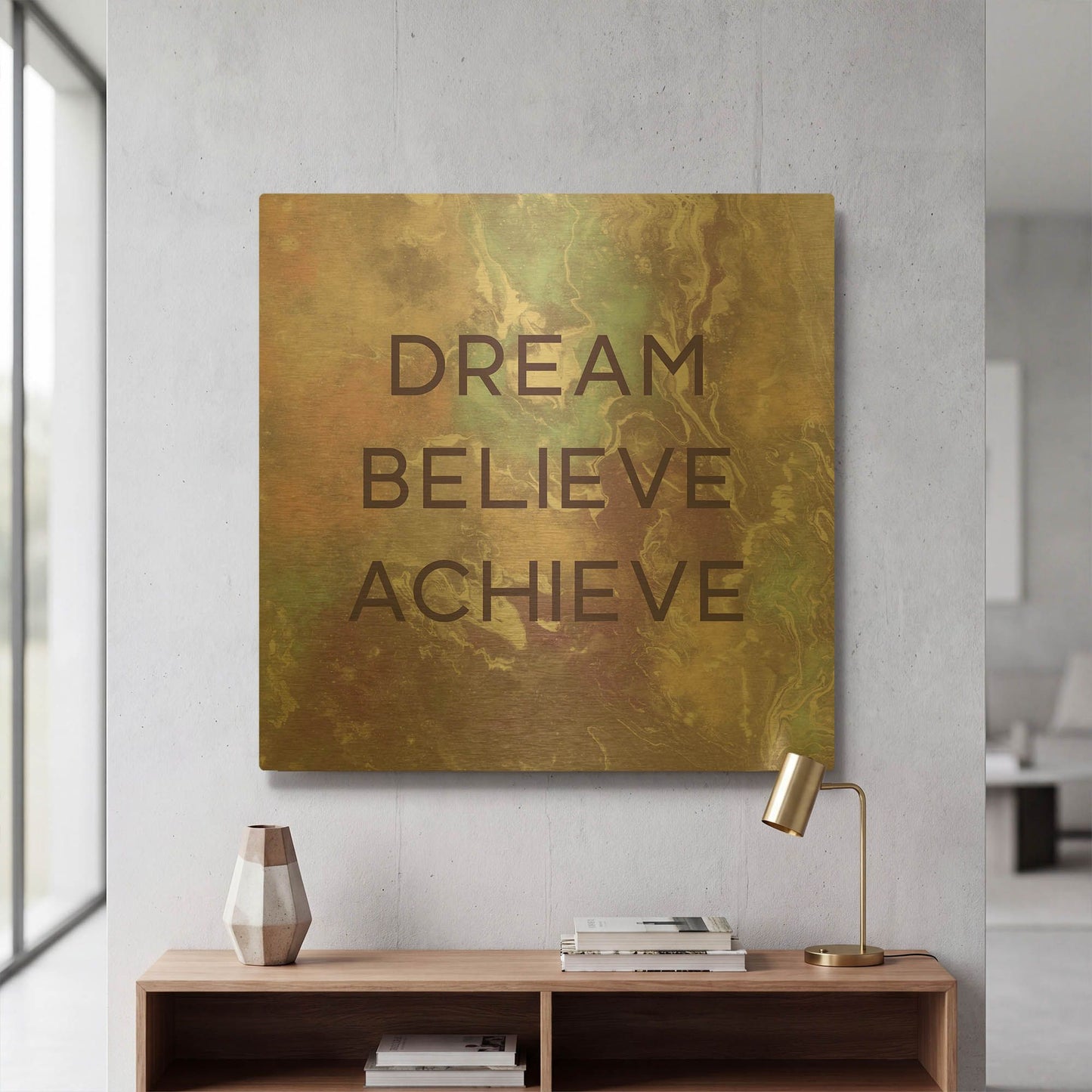 'LW3827' By Linda Woods Gold Metal Wall Art