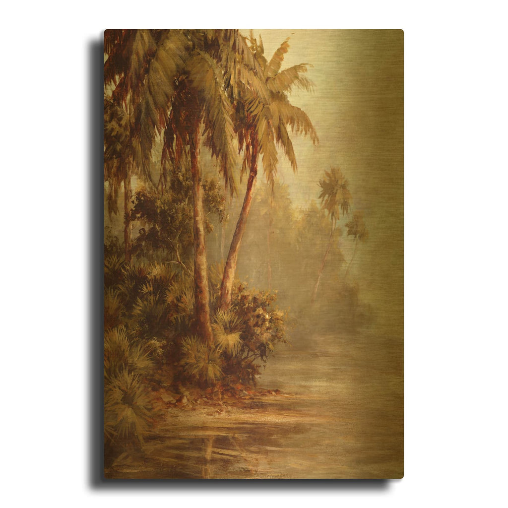 'Hidden Bank' By Malarz Gold Metal Wall Art