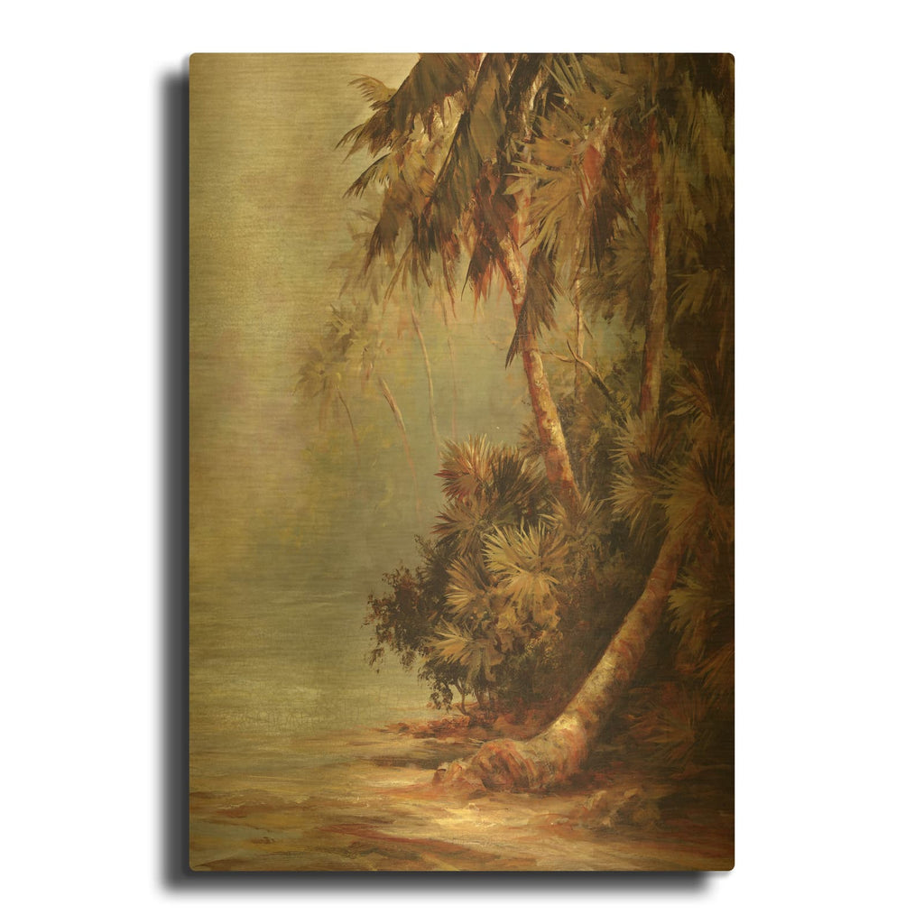 'Hidden Cove' By Malarz Gold Metal Wall Art