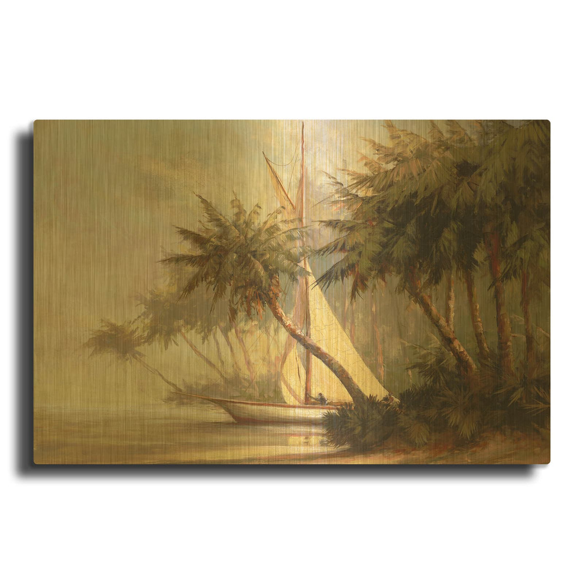 'Leaving Out' By Malarz Gold Metal Wall Art