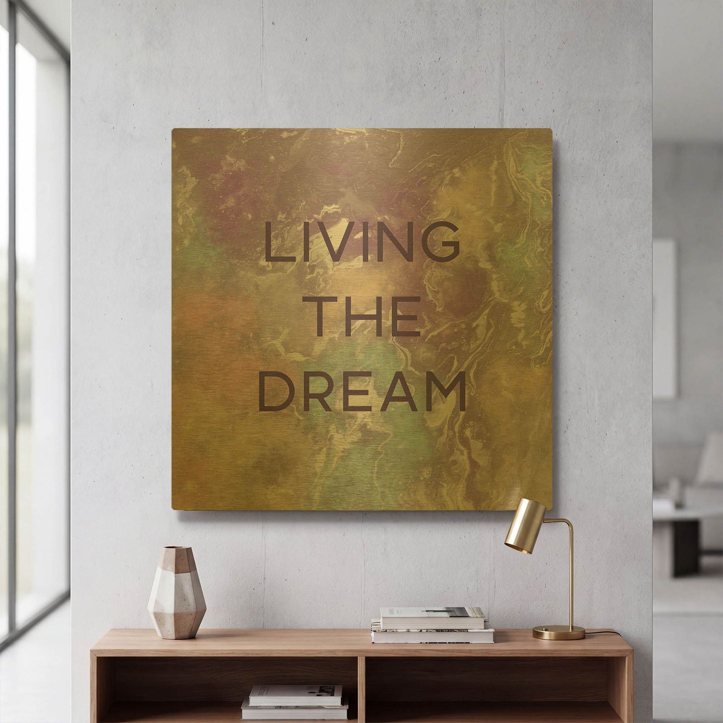 'LW3828' By Linda Woods Gold Metal Wall Art