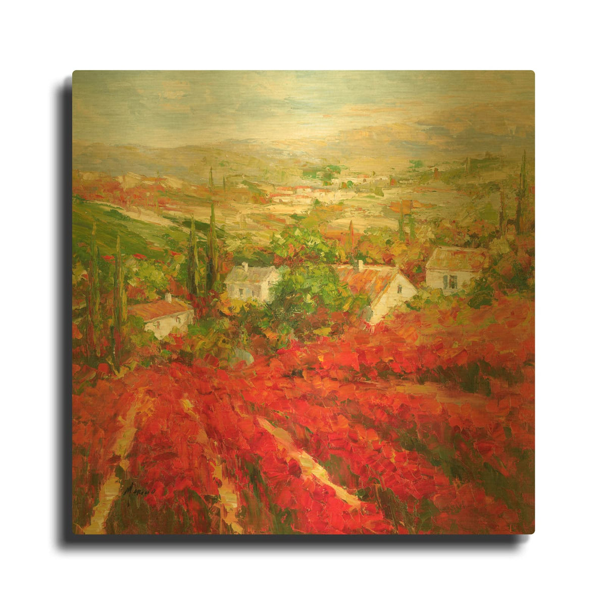 'Bourgogne' By Marino Gold Metal Wall Art