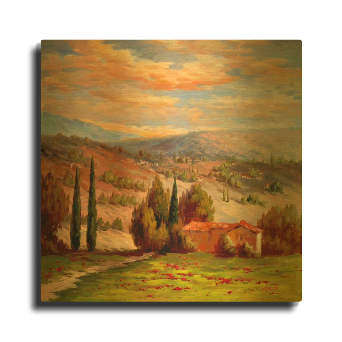 'Rural Bliss' By Marino Gold Metal Wall Art