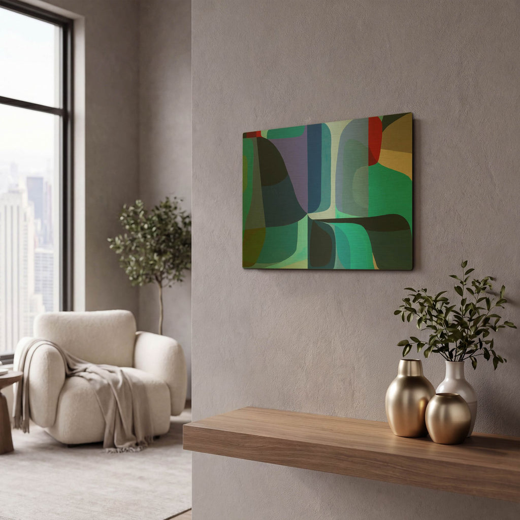 'Merging Waters' By Marion Griese Gold Metal Wall Art