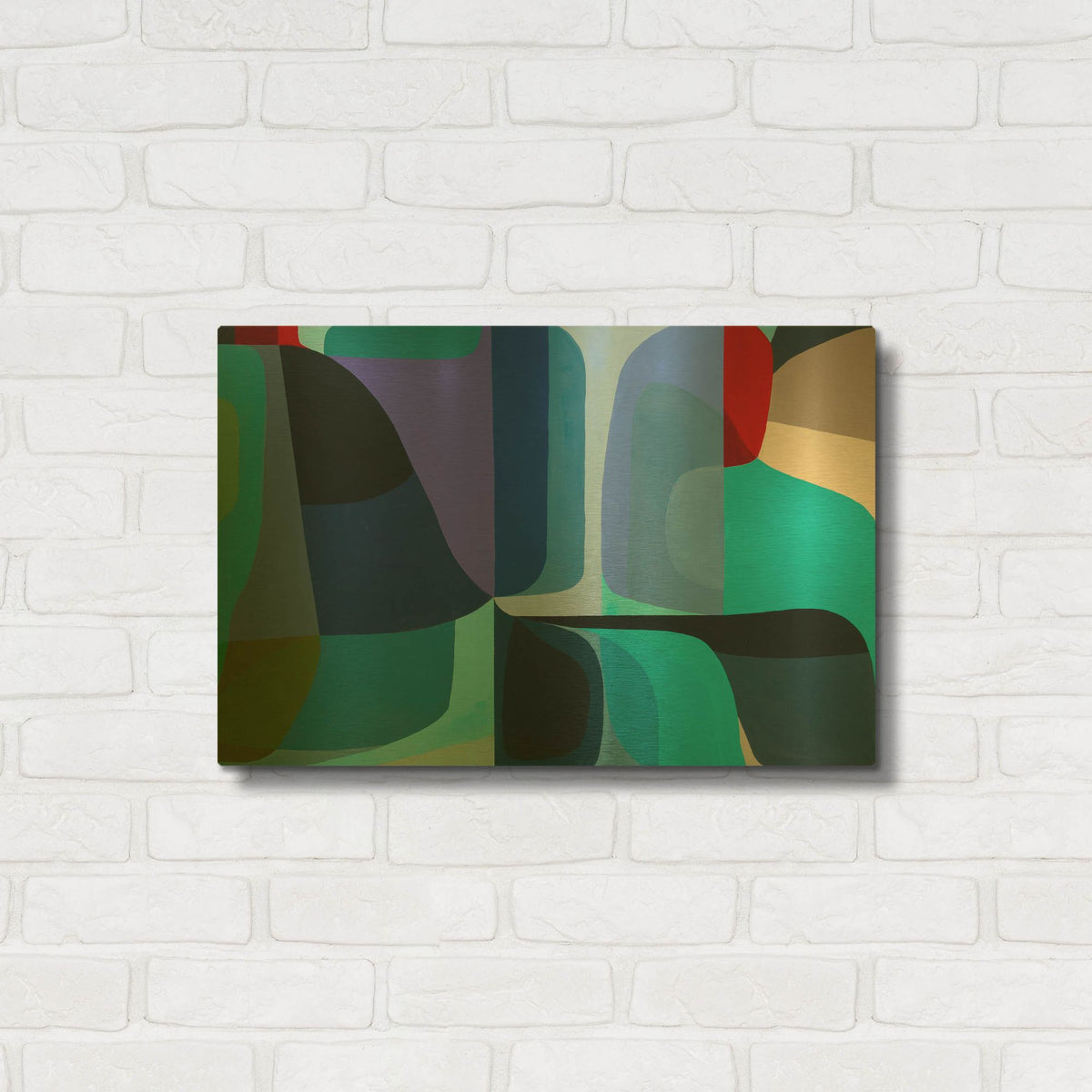 'Merging Waters' By Marion Griese Gold Metal Wall Art