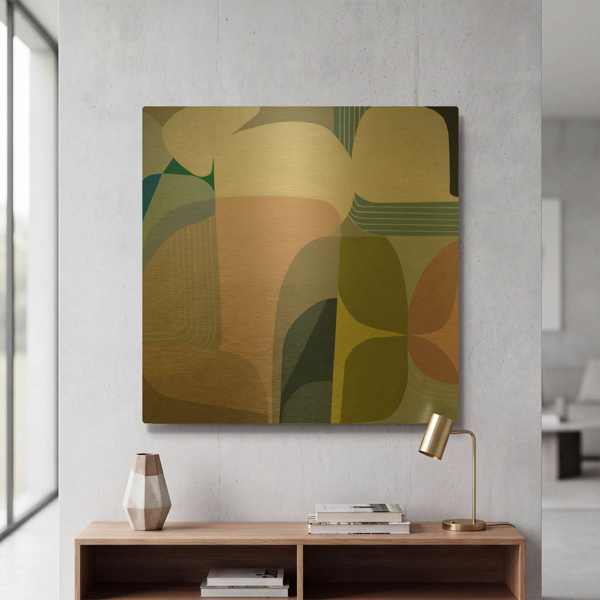 'Skyways' By Marion Griese Gold Metal Wall Art
