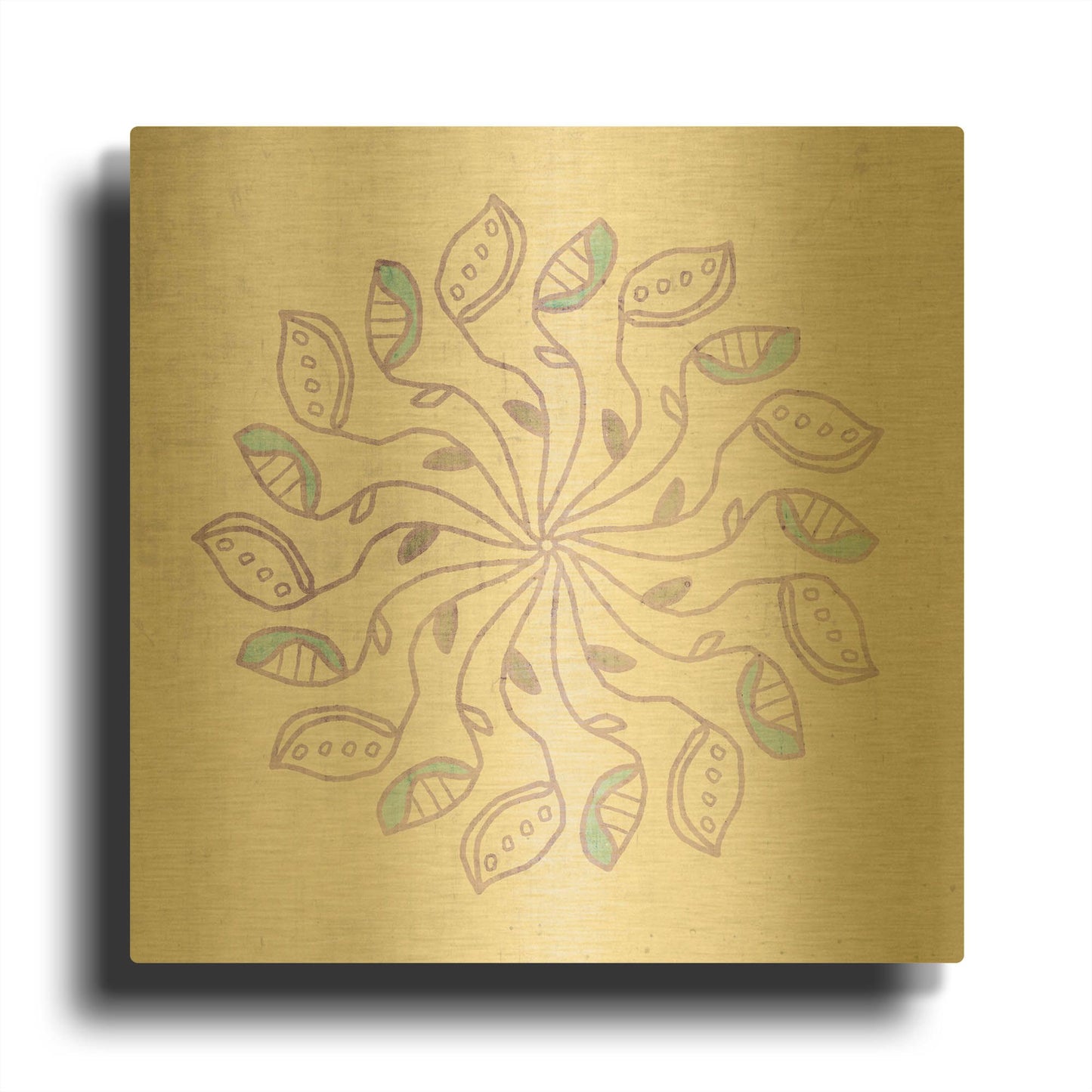 'LW3833' By Linda Woods Gold Metal Wall Art