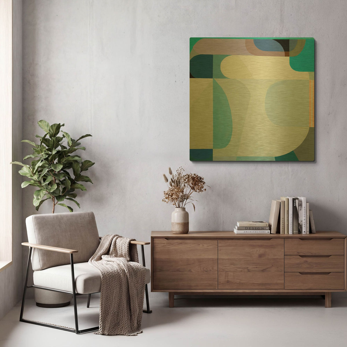 'Winter Sun' By Marion Griese Gold Metal Wall Art