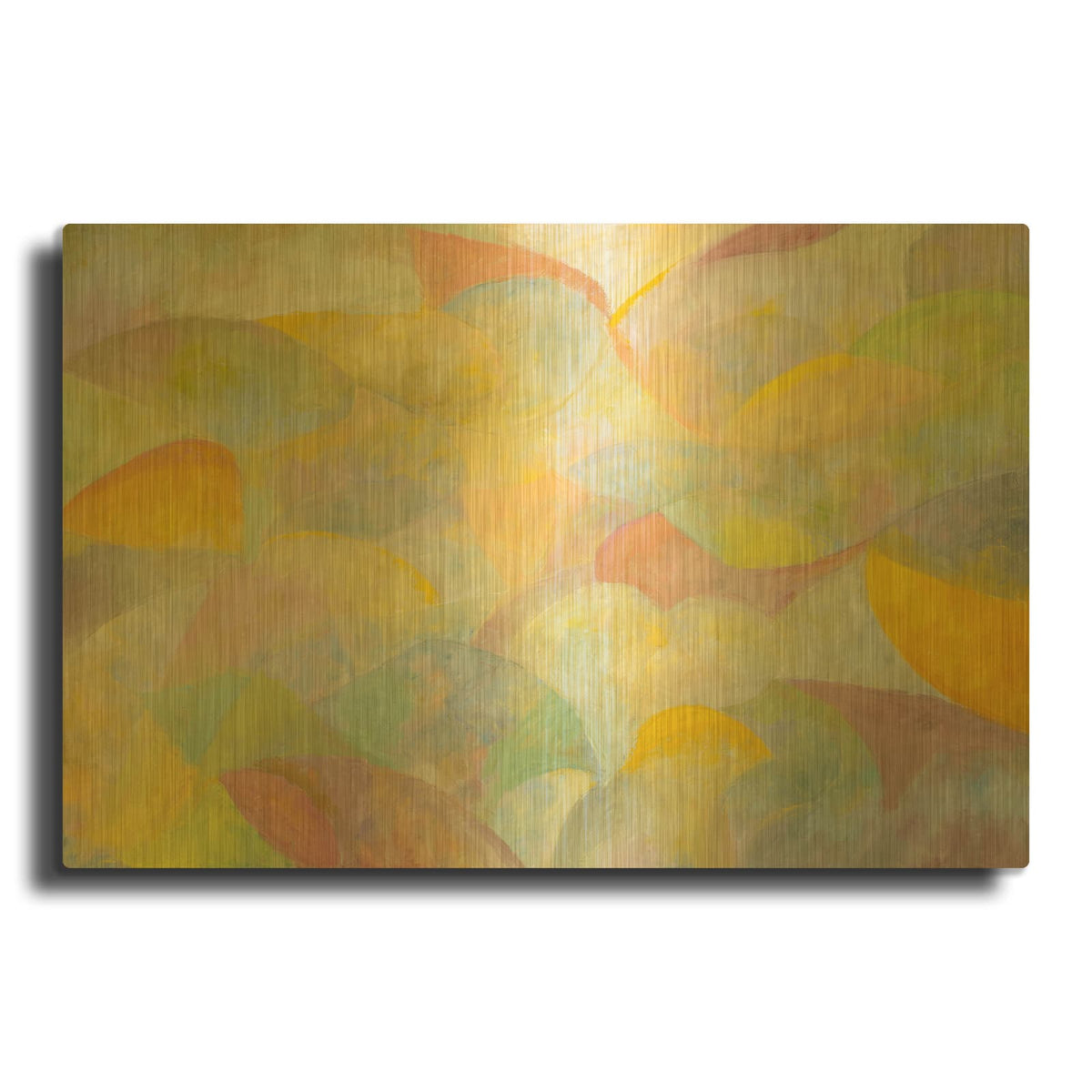 'Curving Forms' By Marsha Heller Gold Metal Wall Art