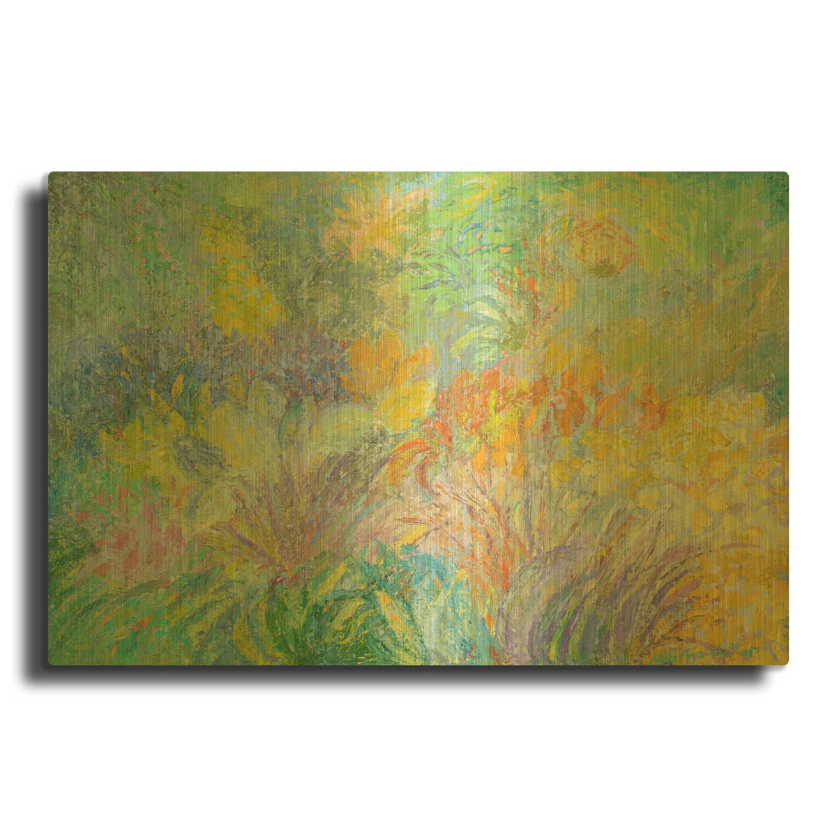'Wrights Woods No. 3' By Marsha Heller Gold Metal Wall Art