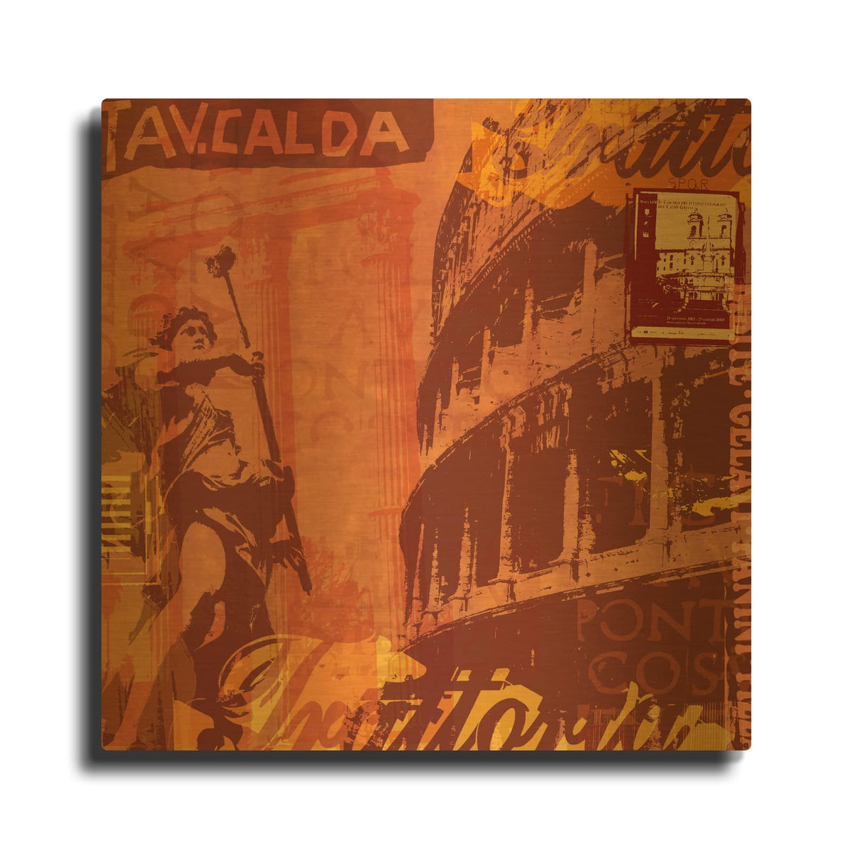 'Rome' By Maura Allen Gold Metal Wall Art